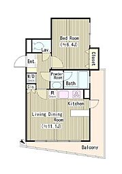 東急世田谷線 西太子堂駅 徒歩9分の賃貸マンション 2階1LDKの間取り