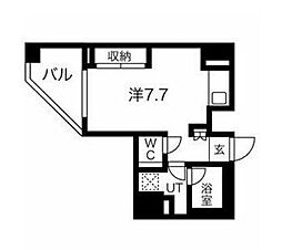 東急池上線 蓮沼駅 徒歩4分の賃貸マンション 8階ワンルームの間取り