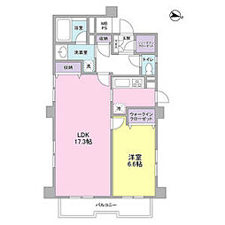 小田急小田原線 成城学園前駅 徒歩12分の賃貸マンション 2階1LDKの間取り