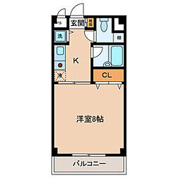 京急空港線 糀谷駅 徒歩10分の賃貸マンション 1階1Kの間取り