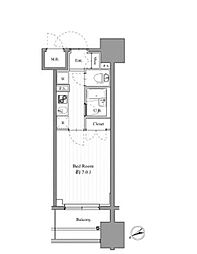 京急本線 梅屋敷駅 徒歩1分の賃貸マンション 11階1Kの間取り