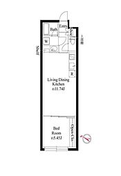 グランパセオ代々木上原 1LDKの間取図画像