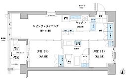 ガーデニエール砧レジデンス 1SLDKの間取図画像