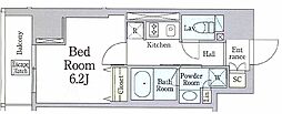 RESIDIA笹塚3 1Kの間取図画像