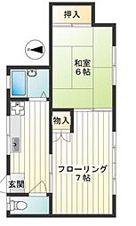 旭荘 2Kの間取図画像