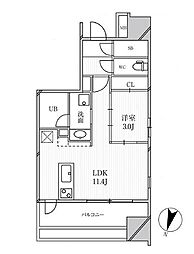 GRANPASEO明大前 1LDKの間取図画像