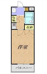 東急世田谷線 若林駅 徒歩6分の賃貸マンション 3階1Kの間取り