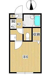 小田急小田原線 下北沢駅 徒歩19分の賃貸アパート 2階1Kの間取り