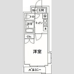 京王線 幡ヶ谷駅 徒歩7分の賃貸マンション 5階1Kの間取り