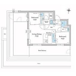 東急池上線 池上駅 徒歩5分の賃貸マンション 4階2LDKの間取り