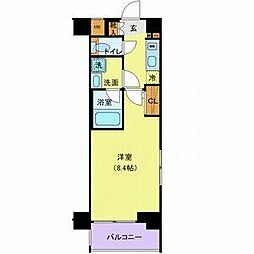 京王線 芦花公園駅 徒歩6分の賃貸マンション 5階1Kの間取り