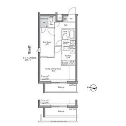 京急空港線 大鳥居駅 徒歩6分の賃貸マンション 3階1LDKの間取り