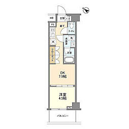 京王線 明大前駅 徒歩1分の賃貸マンション 4階1DKの間取り