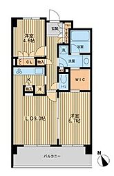 東急世田谷線 松陰神社前駅 徒歩8分の賃貸マンション 2階2LDKの間取り