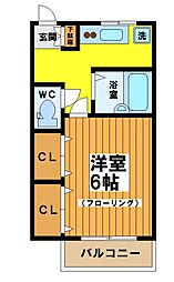 京王井の頭線 明大前駅 徒歩9分の賃貸アパート 1階1Kの間取り