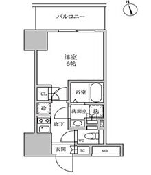京急本線 京急蒲田駅 徒歩5分の賃貸マンション 7階1Kの間取り