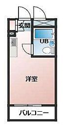 東急世田谷線 三軒茶屋駅 徒歩5分の賃貸マンション 5階ワンルームの間取り