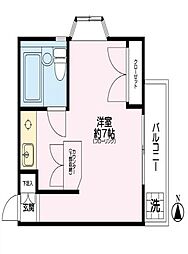 東急田園都市線 三軒茶屋駅 徒歩8分の賃貸アパート 3階ワンルームの間取り