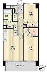 東急世田谷線 松陰神社前駅 徒歩8分の賃貸マンション 3階2LDKの間取り
