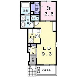 東急多摩川線 矢口渡駅 徒歩6分の賃貸アパート 1階1LDKの間取り