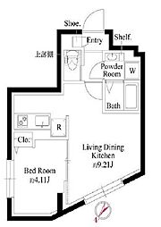 京王線 代田橋駅 徒歩10分の賃貸マンション 1階1LDKの間取り