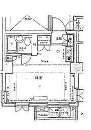 東急田園都市線 駒沢大学駅 徒歩9分の賃貸マンション 5階ワンルームの間取り