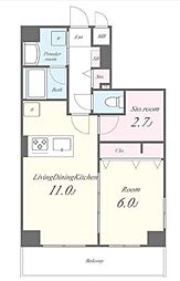 東急池上線 蓮沼駅 徒歩11分の賃貸マンション 4階1SLDKの間取り