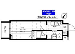 京急空港線 京急蒲田駅 徒歩4分の賃貸マンション 13階1Kの間取り