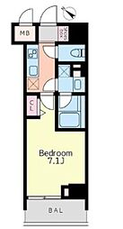 京急本線 京急蒲田駅 徒歩2分の賃貸マンション 12階1Kの間取り
