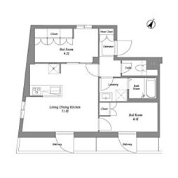 ザ・レジデンス用賀 2LDKの間取図画像