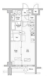 レジデンス桜新町ガーデン 1LDKの間取図画像