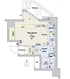 ブライズ三軒茶屋 ワンルームの間取図画像