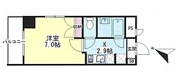 レイクパレス 1Kの間取図画像