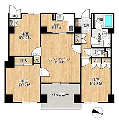 パティオス壱八番街 3LDKの間取り