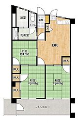 西千葉ハイツ 3DKの間取図画像
