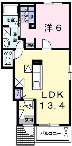 メゾン　フラン　パレットI 103｜兵庫県姫路市飯田2丁目(賃貸アパート1LDK・1階・47.08㎡)の写真 その2