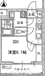 名古屋市営桜通線 吹上駅 徒歩9分の賃貸マンション 3階1Kの間取り