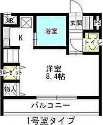 Apt.浄心 3階1Kの間取り