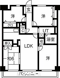 グランドハイリス本山 4LDKの間取図画像