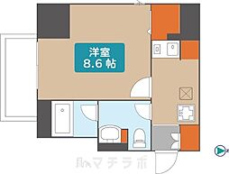 パークアクシス新栄 9階1Kの間取り