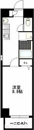ソレアード関戸 4階1Kの間取り