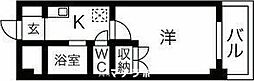 エクセル花の木 6階1Kの間取り