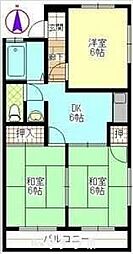 藤ハイツ 2階3DKの間取り