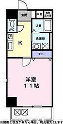 コートモーリス新道 7階1Kの間取り