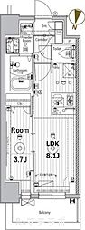 メイクスデザイン名駅南 1DKの間取図画像