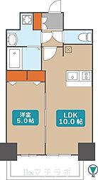 プレサンス丸の内レジデンスIII 2階1LDKの間取り