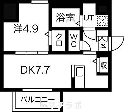 メイクス上前津IV 2階1DKの間取り
