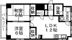 サンパーク千代田 3階2LDKの間取り