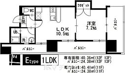 サン・ミズホビル 13階1LDKの間取り