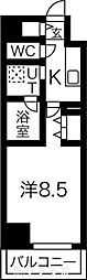 リシュドール名駅南 6階1Kの間取り